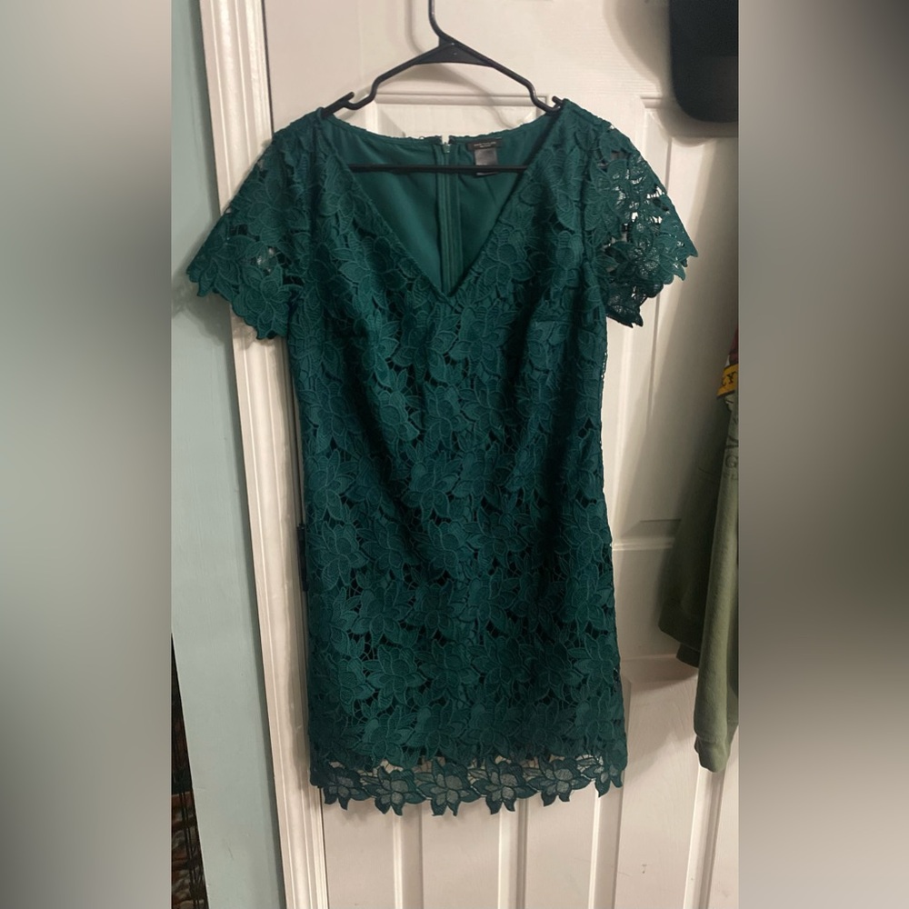 Ann Taylor Emerald Lace Midi Dress